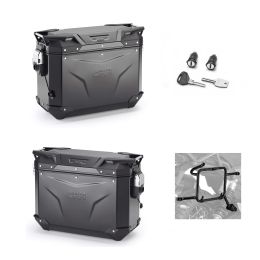 GIVI TREKKER OUTBACK EVO Black Aluminum Side Bag Kit 37L for MORINI X-CAPE MOTORCYCLE