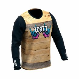 Maglia MTB LEATT Gravity 3.0 maniche lunghe marrone legno tessuto IceYarn