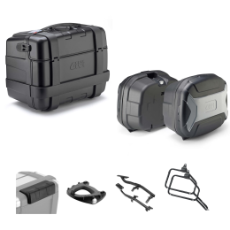 GIVI TREKKER LITE kit de valise top case noir/gris 46/35L pour SUZUKI DL V STROM