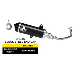 Marmitta completa ARROW racing Urban nero alluminio fondello inox per Honda SH 350