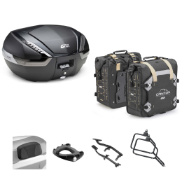 GIVI V47 TECH Top Case Kit CANYON Carbon/Smoky 47/35L for HUSQVARNA NORDEN 901
