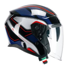 Jet Helm CGM 136G RNA Sport Schwarz Rot Blau Glänzend