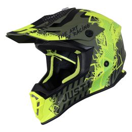 CASCO MOTOCROSS JUST1 J38 MASK GIALLO FLUO / NERO / VERDE OPACO