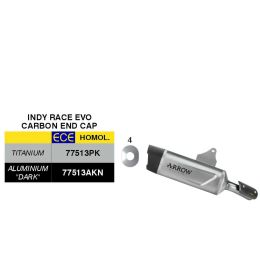 ARROW Slip-On Exhaust approved Indy Race EVO titanium carbon cap for Triumph TRIDENT 800