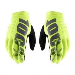 Motocross Gloves 100% BRISKER Fluo Yellow Black