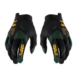 Motocross Gloves 100% ITRACK Black Sentinel