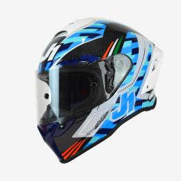 Casco Integrale JUST1 J-GPR DE ROSA REPLICA bianco/blu/carbon lucido