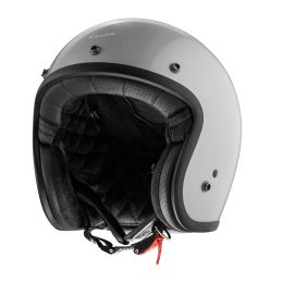 Casco Jet Cafe Racer Piaggio Vespa VERSILIA Grigio Lucido