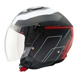 Casco Demi Jet MPH STAR Street Nero Rosso Bianco