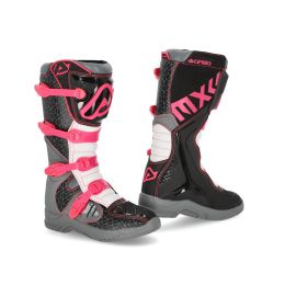 ACERBIS Motorradstiefel genehmigt x-team schwarz/lila 4-Haken-Verschluss