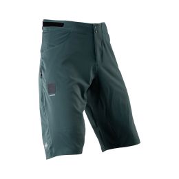 Pantaloncini MTB LEATT Trail 2.0 verde abete vestibilità slim UPF 50% anti-odore