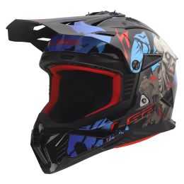 Casco cross LS2 MX708 FAST II ZOMBIE II nero rosso blu