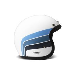Jet Helm Cafe Racer DMD RETRO Olympus Weiß Blau Glanz