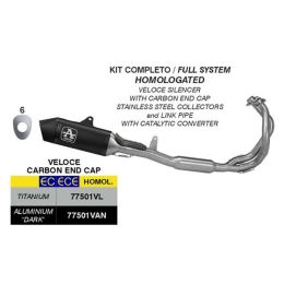 Système d'échappement complet ARROW approuvé en aluminium noir pour Kawasaki VERSYS 650