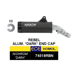 ARROW Slip-On Auspuff genehmigte schwarze Aluminium-Endkappe für Honda CMX 1100 Rebel T