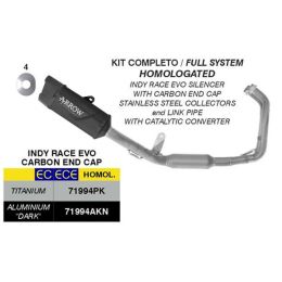 Échappement complet ARROW Indy Race EVO en aluminium noir homologué pour Yamaha MT-07