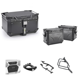 Kit de valises en aluminium noir GIVI EVO SMART 58/48L pour BMW R GS
