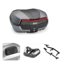 Kit bauletto GIVI MAXIA 5 grafite rosso 58L per HONDA CB HORNET