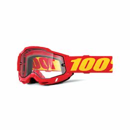 100% ACCURI 2 ENDURO Motocrossmaske Rot Klarsichtlinse