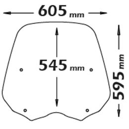 ISOTTA light smoke windscreen 545x595mm for HONDA