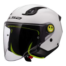 Casque de Moto Enfant LS2 OF622 FUNNY II Solid Blanc Brillant