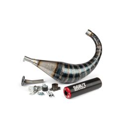 Stage6 R/T Komplettauspuff 70-80cc Schwarz/Rot Derbi