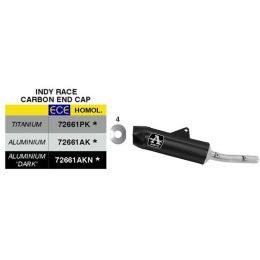 Silencieux Slip-On Noir Alu Capuchon Carbone Approuvé ARROW Indy Yamaha Teneré 700