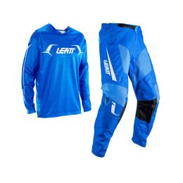 Completo moto LEATT Moto 3.5 Ride blu nero maglia e pantaloni