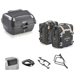GIVI B45+ Top Case Kit CANYON Tasche Schwarz Grau 45/35L für APRILIA