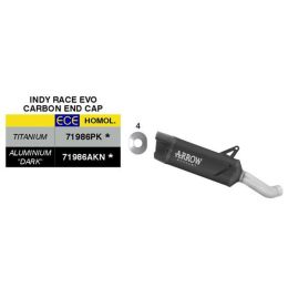 Échappement Slip-On en Aluminium Noir ARROW Indy Race EVO Approuvé pour Kawasaki Z 900
