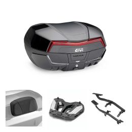 Kit bauletto GIVI MAXIA 5 nero rosso 58L per HONDA CB HORNET