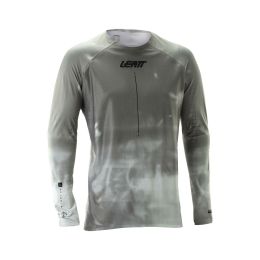Maglia tecnica MTB LEATT Gravity 5.0 grigio granito ventilata UPF 50