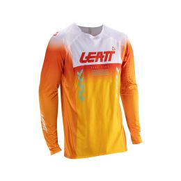 Maglia motocross LEATT Moto 5.5 UltraWeld arancio bianco rete elasticizzata