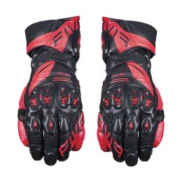 Gants Moto Racing FIVE RFX1 EVO Été Cuir Noir Rouge Fluo