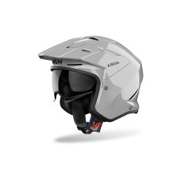 Casque Jet Trial AIROH Kombakt Gris Ciment Brillant