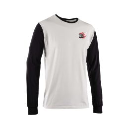 T-shirt manches longues LEATT Core blanc noir coupe régulière