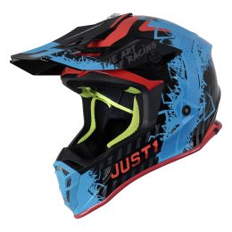 OFF-ROAD HELM JUST1 J38 MASK BLAU / ROT / SCHWARZ