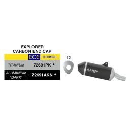 ARROW genehmigte Slip-On Auspuffanlage Explorer Schwarz Alu Suzuki V-STROM 800DE/SE E5+