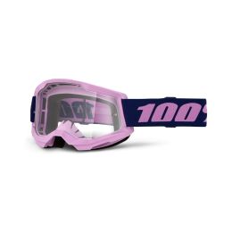 100% STRATA 2 Motocross Mask Purple Clear Lens