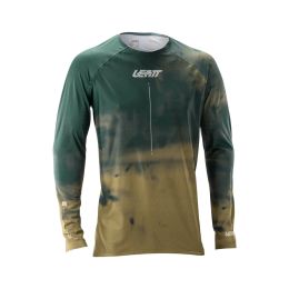 Maglia tecnica MTB LEATT Gravity 5.0 verde abete ventilazione ottimale UPF 50