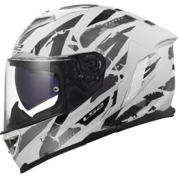 Casque intégral LS2 FF818 STORM III KAOS blanc gris