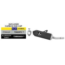 ARROW Slip-On Auspuff genehmigt Explorer schwarz Aluminium für Yamaha Teneré 700 E5+