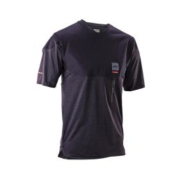 Maglia MTB LEATT Trail 6.0 Cargo nero con tasca posteriore e protezione UPF 50+