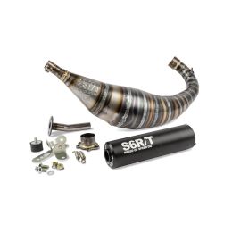 Komplettes Auspuffsystem Stage 6 schwarz 90-100cc für Derbi