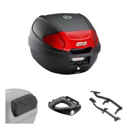 Kit bauletto GIVI E300N2B nero rosso 30L per BMW R 12 G/S