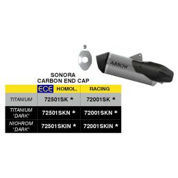 ARROW Racing Slip-On Auspuff Sonora Schwarz Nichrom Carbon Cap KTM 1390 SuperAdventure S/R