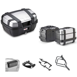 GIVI TREKKER Topcase Gepäck Anodisiert Grau/Schwarz 52/46L für BMW R GS ADVENTURE