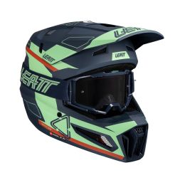 Casco motocross LEATT Moto 3.5 Matcha blu verde rosso con maschera 3.5