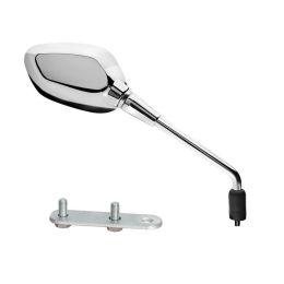 Specchietto manubrio FAR destro cromo con kit montaggio per Piaggio