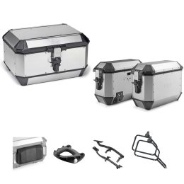 Kit de valises en aluminium gris GIVI TREKKER ALASKA 56/36L pour BMW R GS
